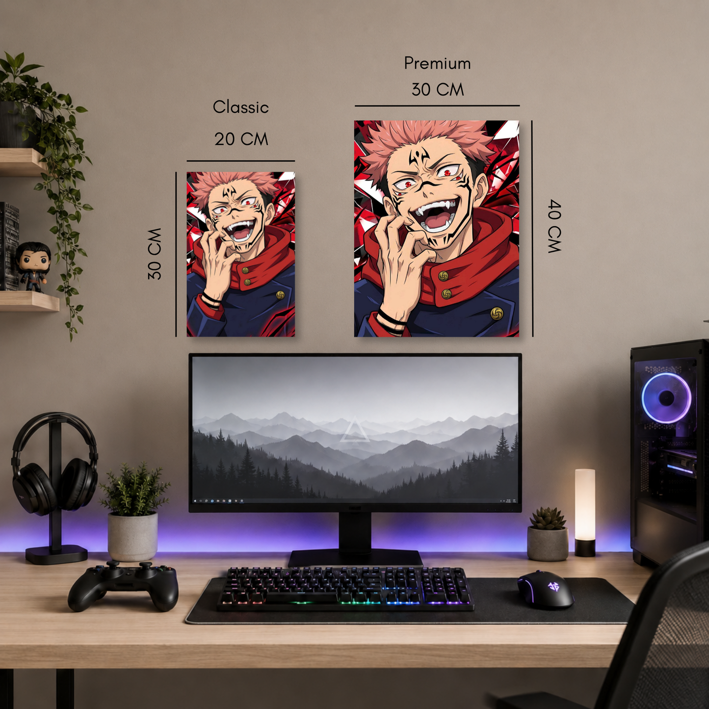 Poster Metalizado Jujutsu Kaisen Diseño 1 - Cuadro Decorativo Anime en Aluminio
