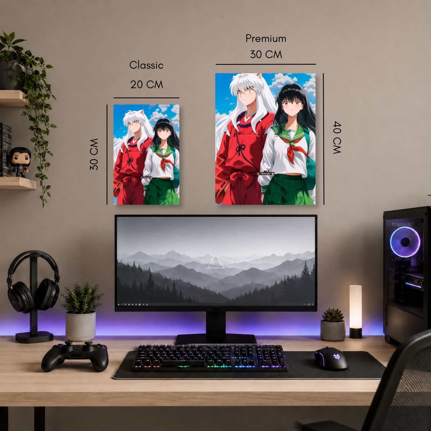 Poster Metalizado Inuyasha Diseño 4 - Cuadro Decorativo Anime en Aluminio