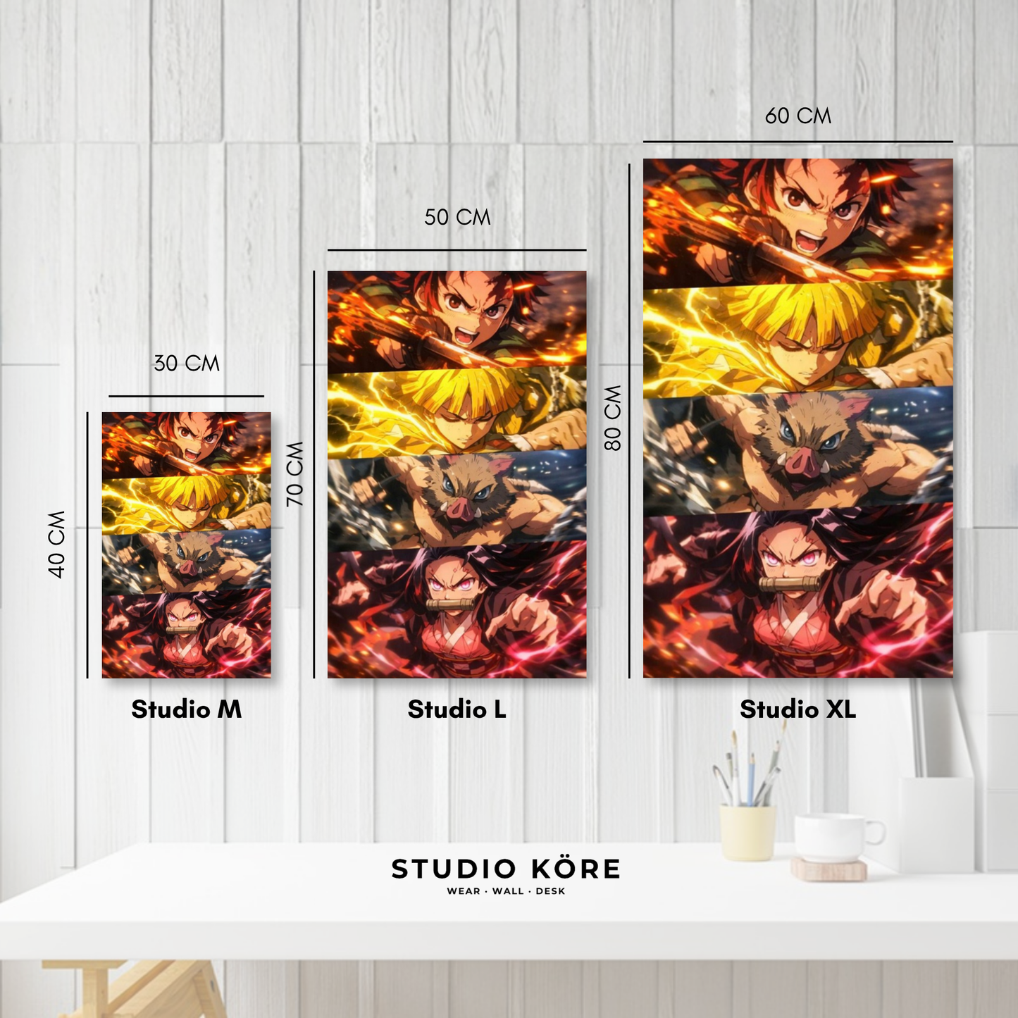 Cuadro decorativo vinilo adhesivo Demon Slayer diseño 5