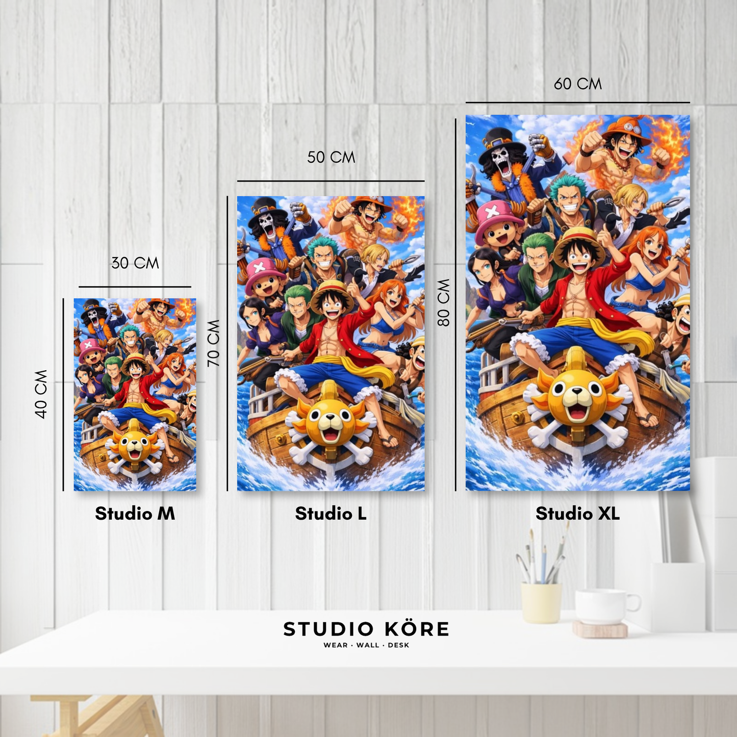 Cuadro decorativo vinilo adhesivo One Piece diseño 6