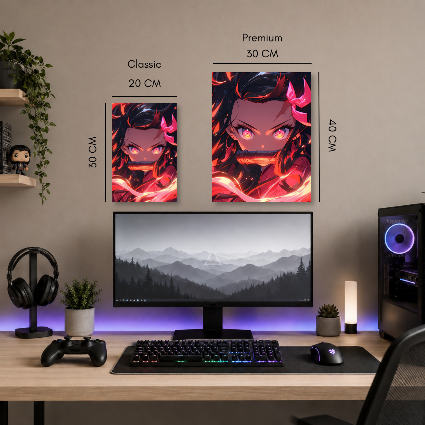 Poster Metalizado Demon Slayer Diseño 6 - Cuadro Decorativo Anime en Aluminio