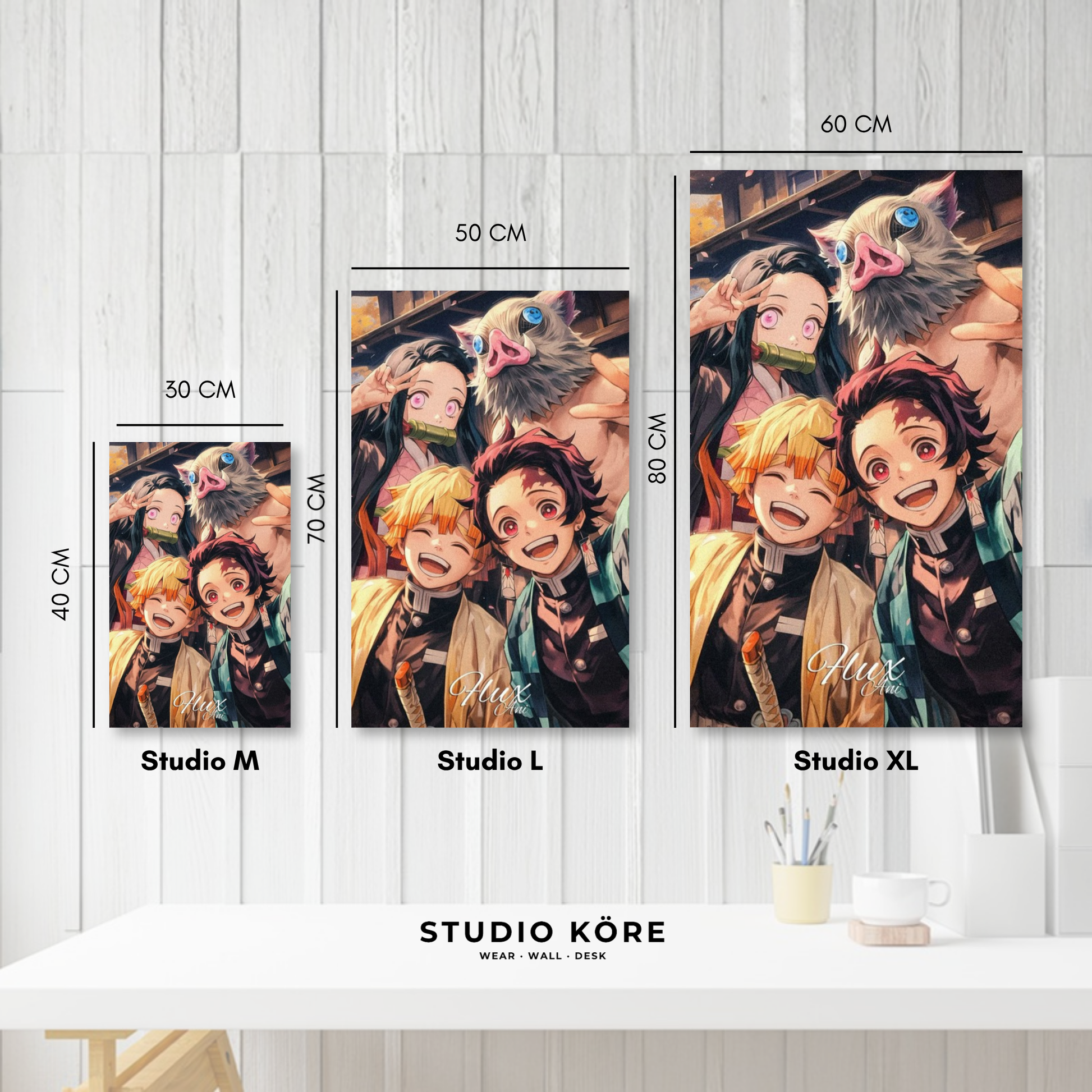 Cuadro decorativo vinilo adhesivo Demon Slayer diseño 1