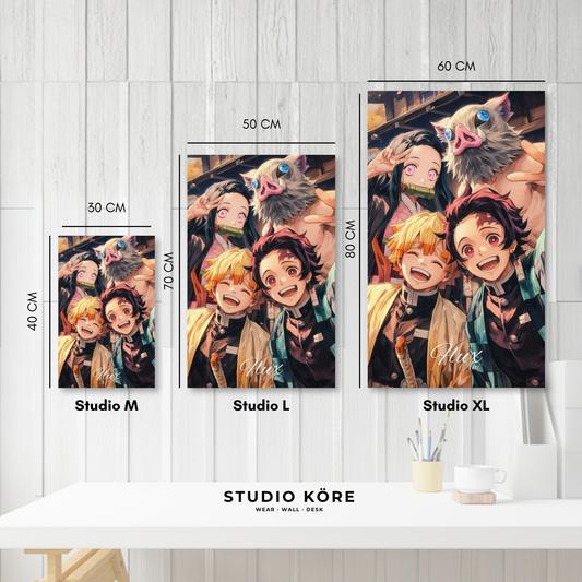 Cuadro decorativo vinilo adhesivo Demon Slayer diseño 1