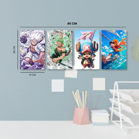 Cuadro decorativo MDF mosaico 4 piezas One Piece diseño 1
