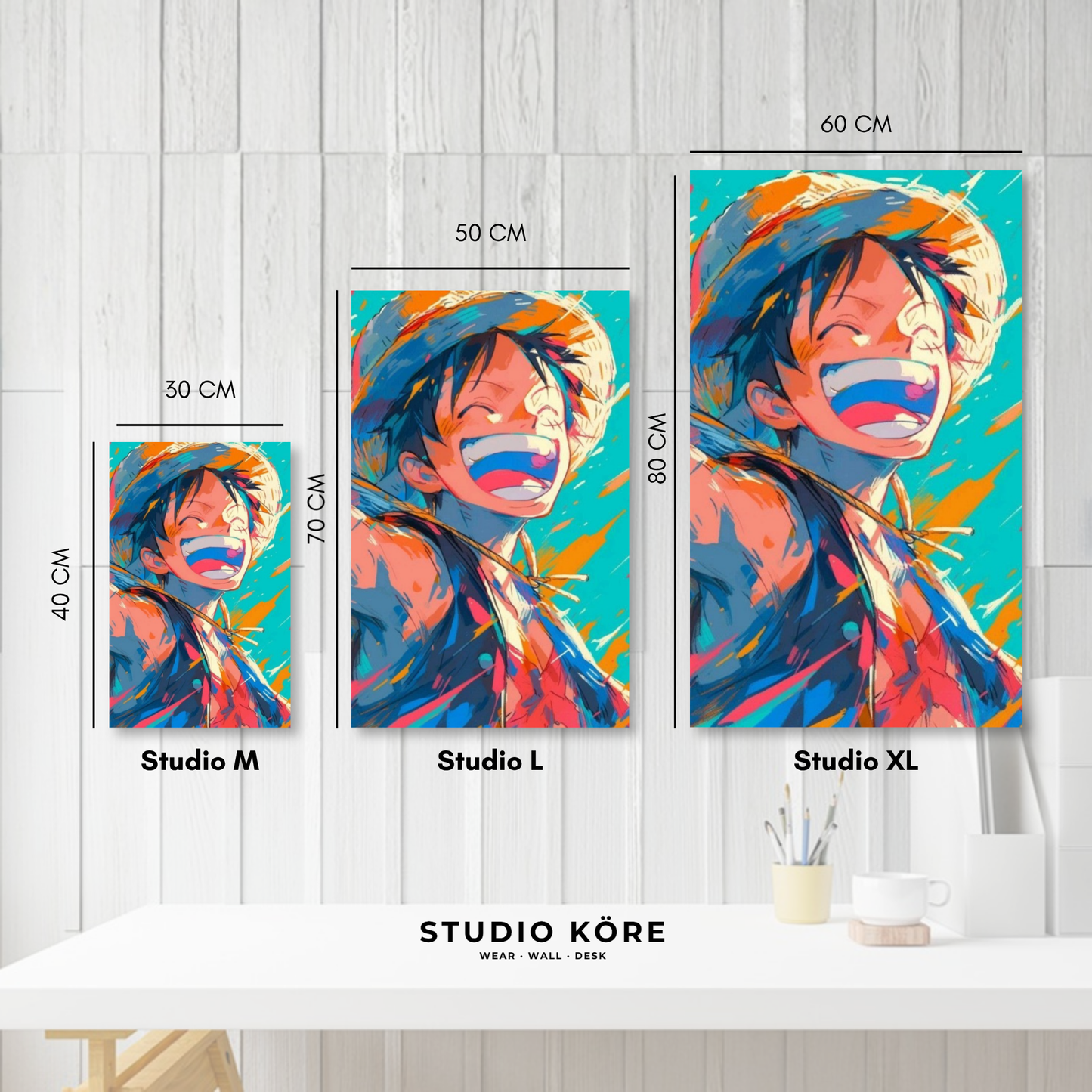 Cuadro decorativo vinilo adhesivo One Piece diseño 2