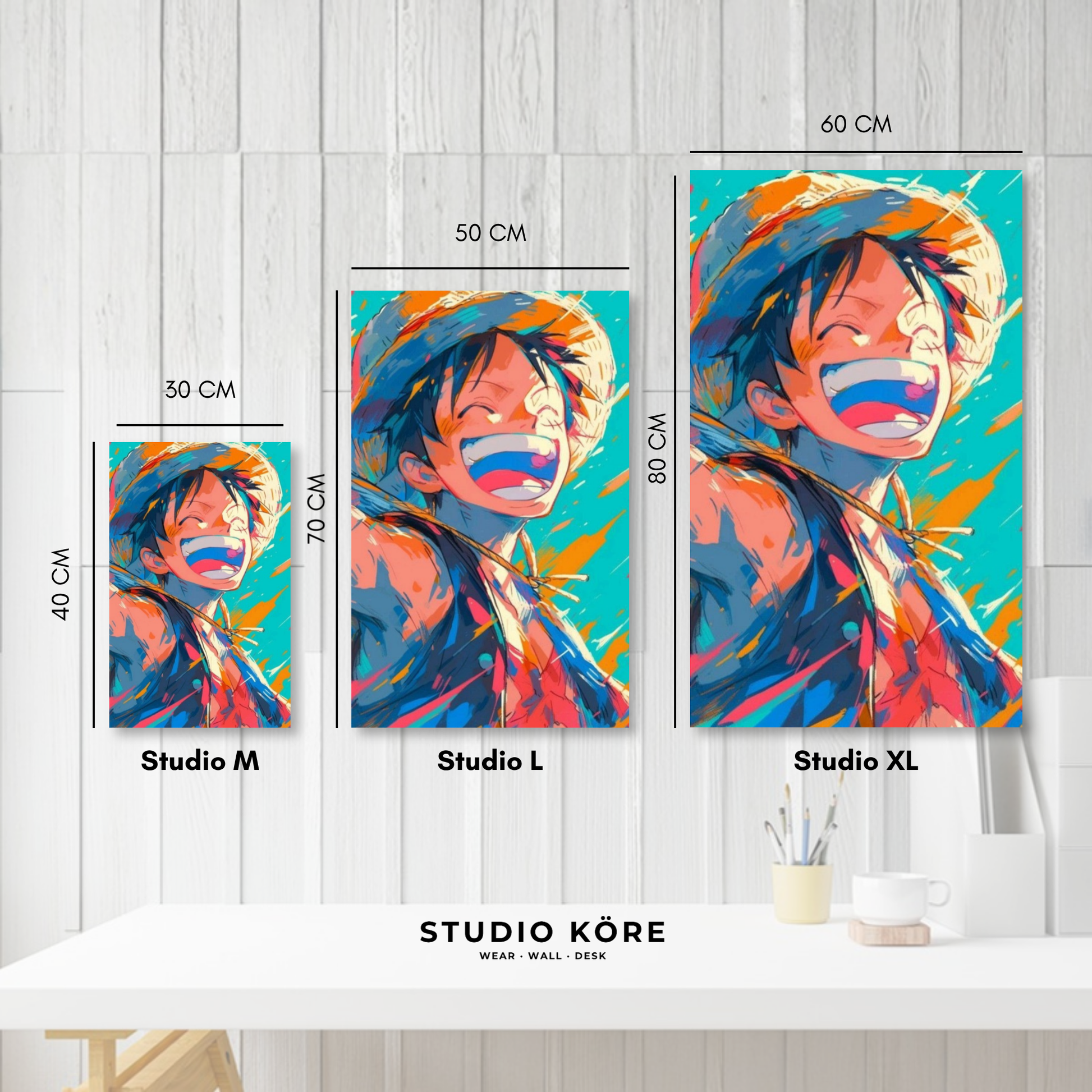 Cuadro decorativo vinilo adhesivo One Piece diseño 2