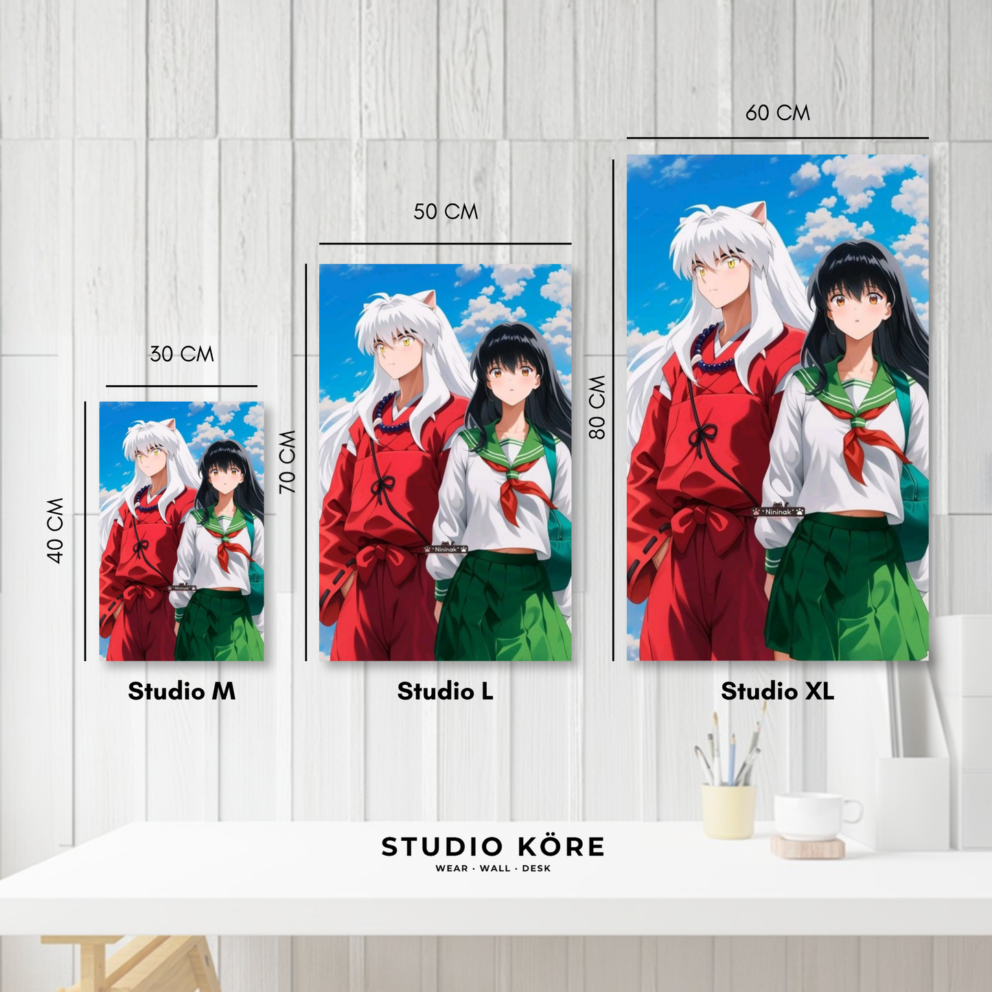 Cuadro decorativo vinilo adhesivo Inuyasha diseño 2