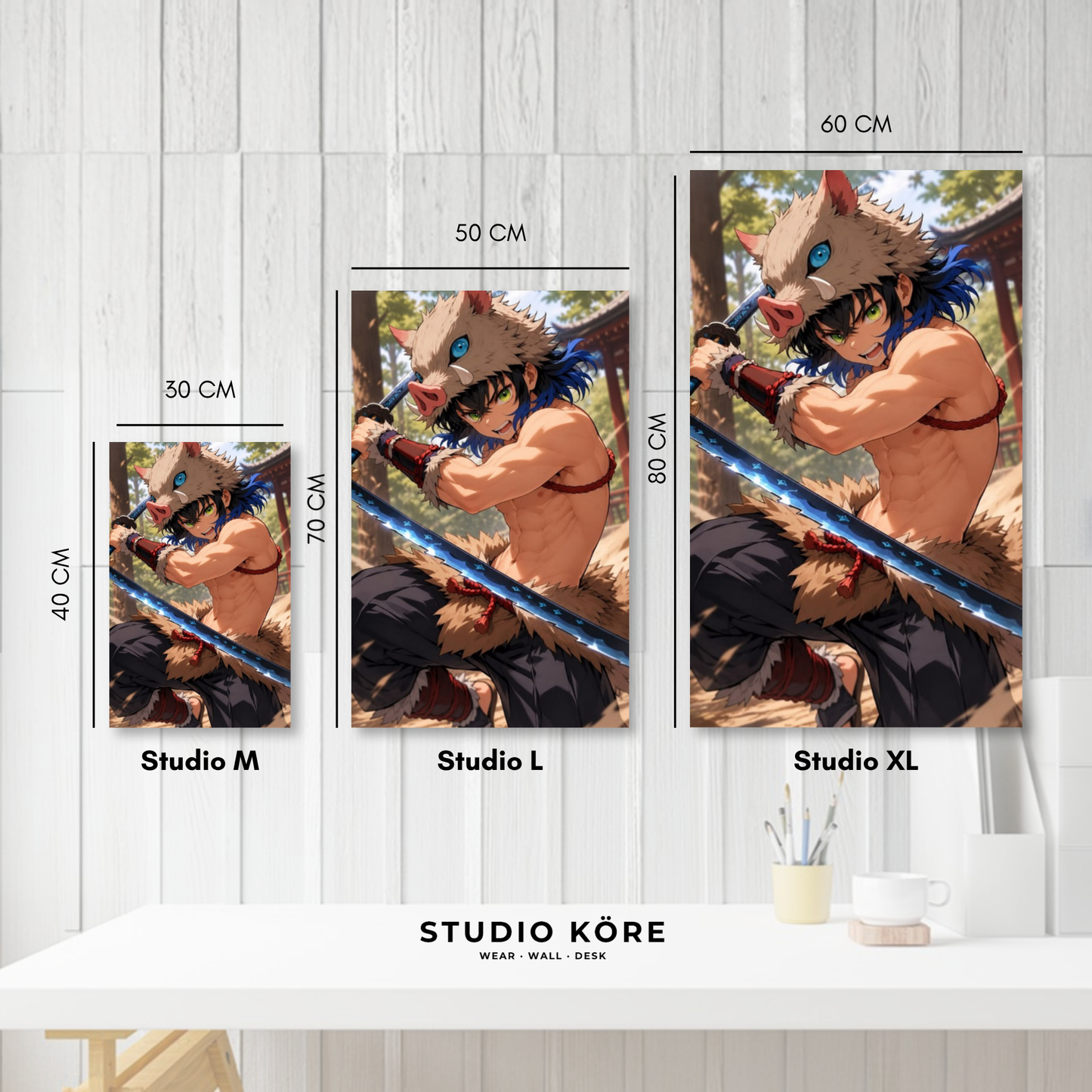 Cuadro decorativo vinilo adhesivo Demon Slayer diseño 2