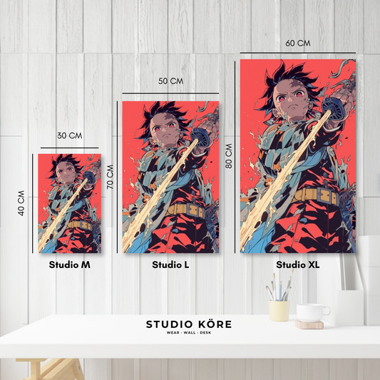 Cuadro decorativo vinilo adhesivo Demon Slayer diseño 3
