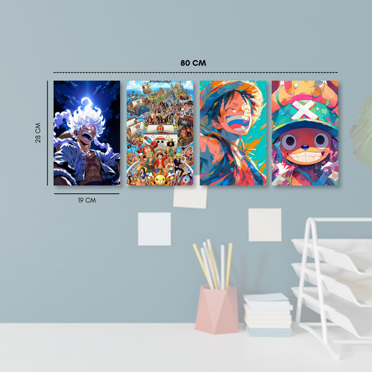 Cuadro decorativo MDF mosaico 4 piezas One Piece diseño 3