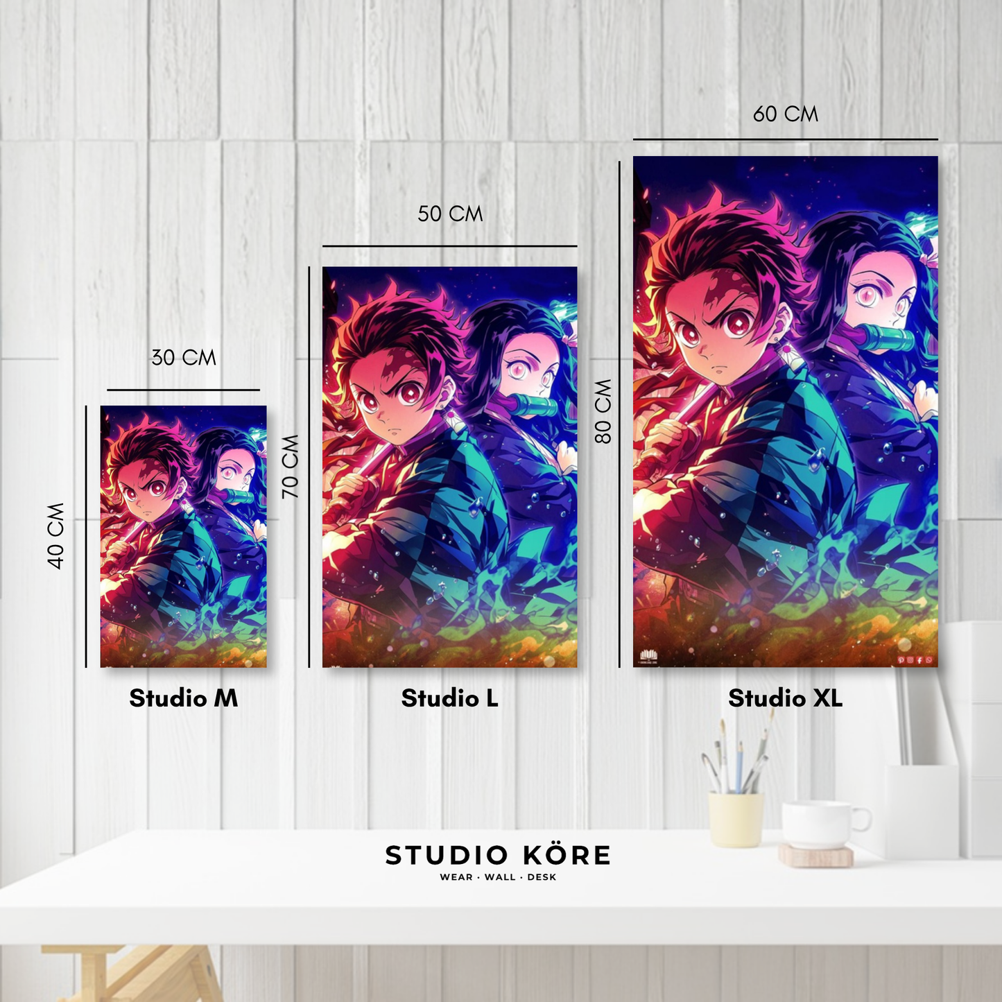 Cuadro decorativo vinilo adhesivo Demon Slayer diseño 4