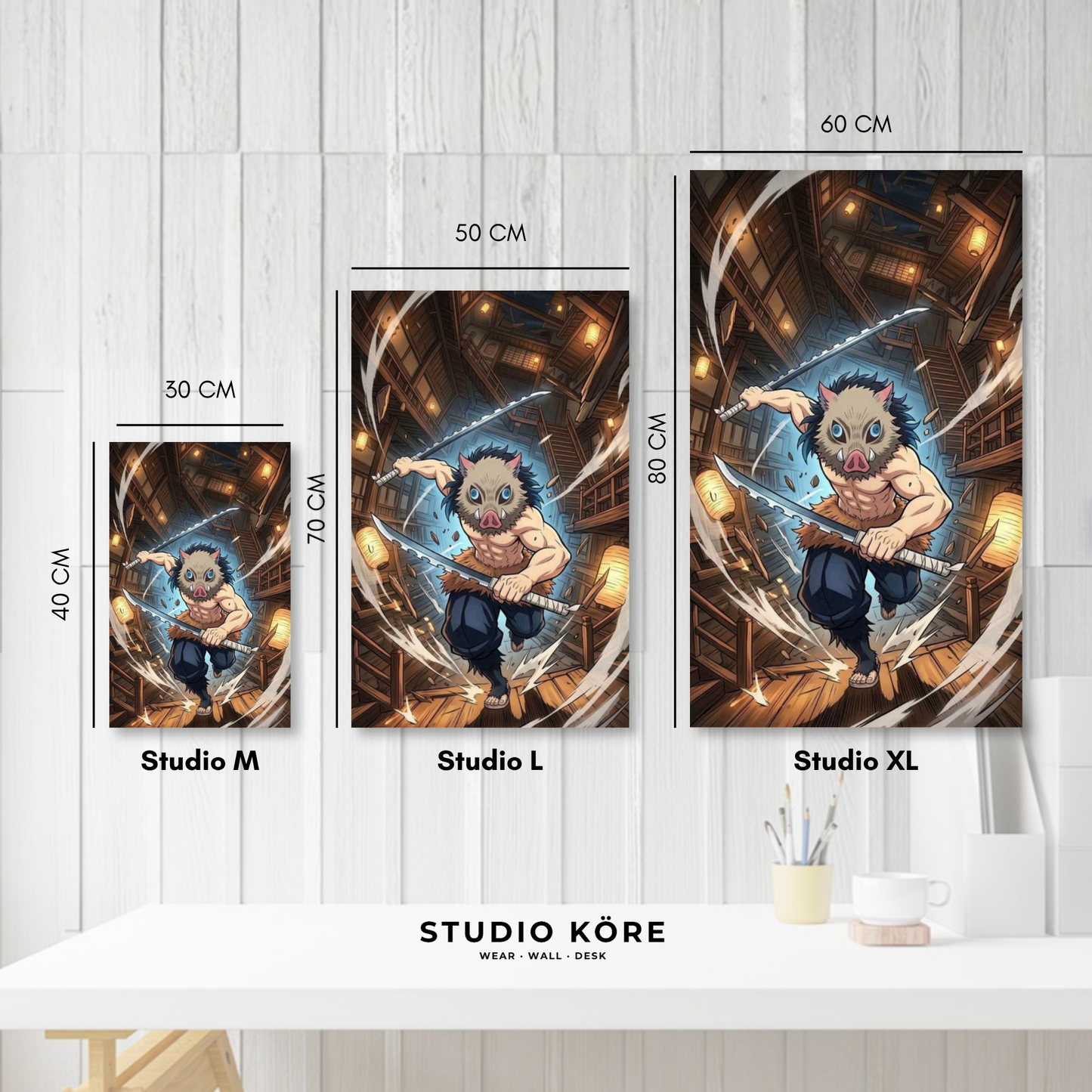 Cuadro decorativo vinilo adhesivo Demon Slayer diseño 6