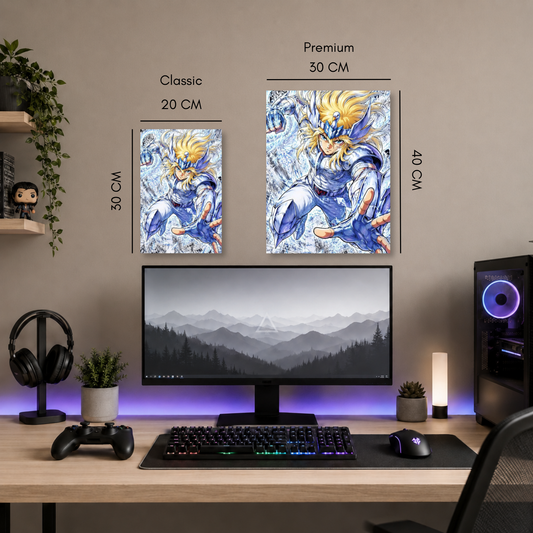 Poster metalizado de Caballeros del Zodiaco, diseño 6, cuadro decorativo anime en aluminio