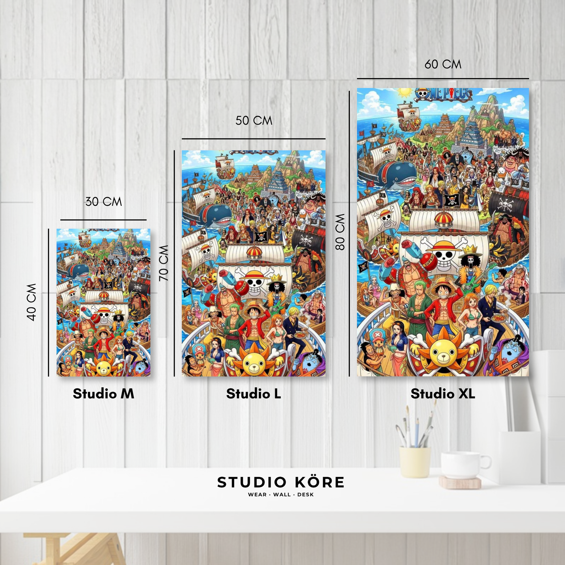 Cuadro decorativo vinilo adhesivo One Piece diseño 7