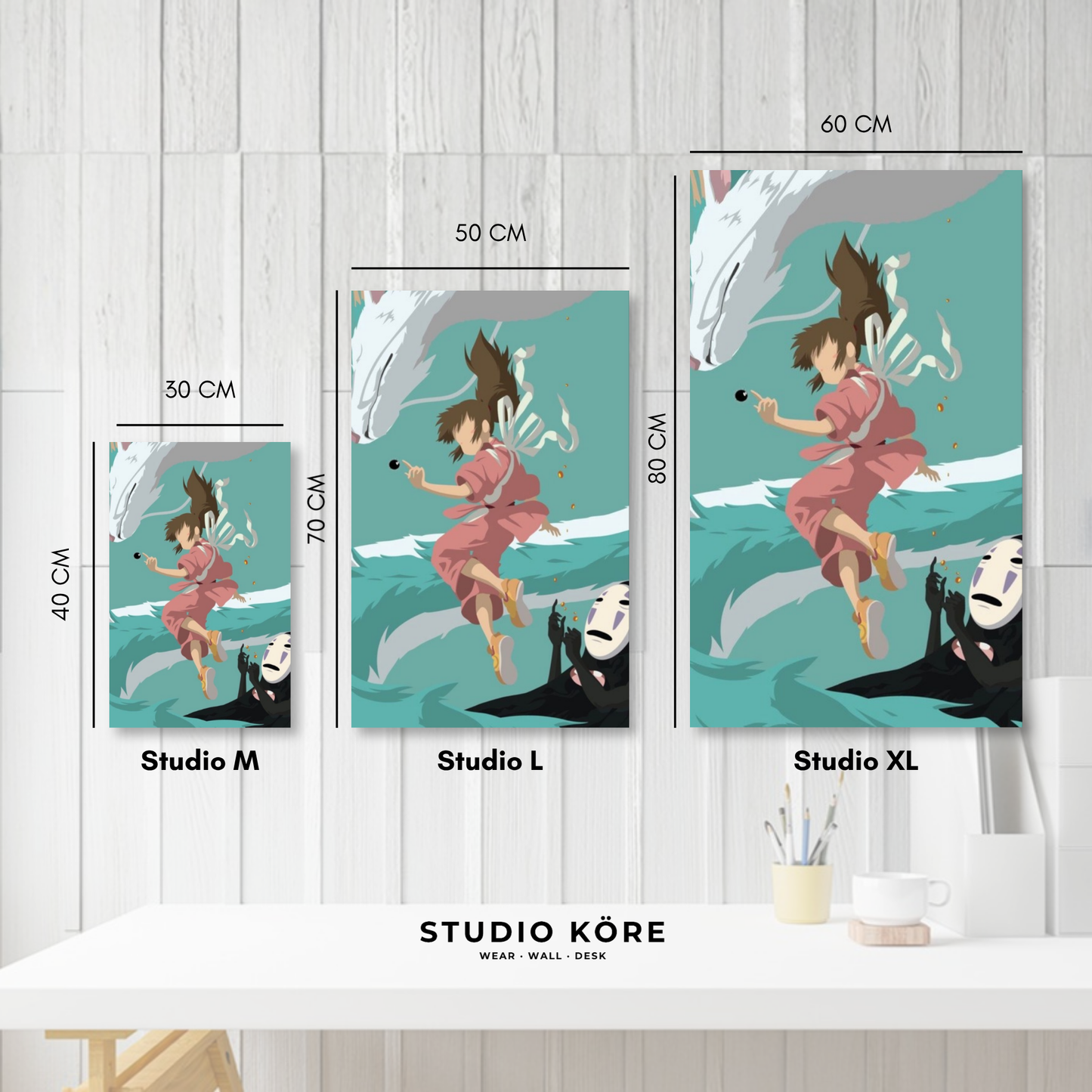 Cuadro decorativo vinilo adhesivo Studio Ghibli diseño 7