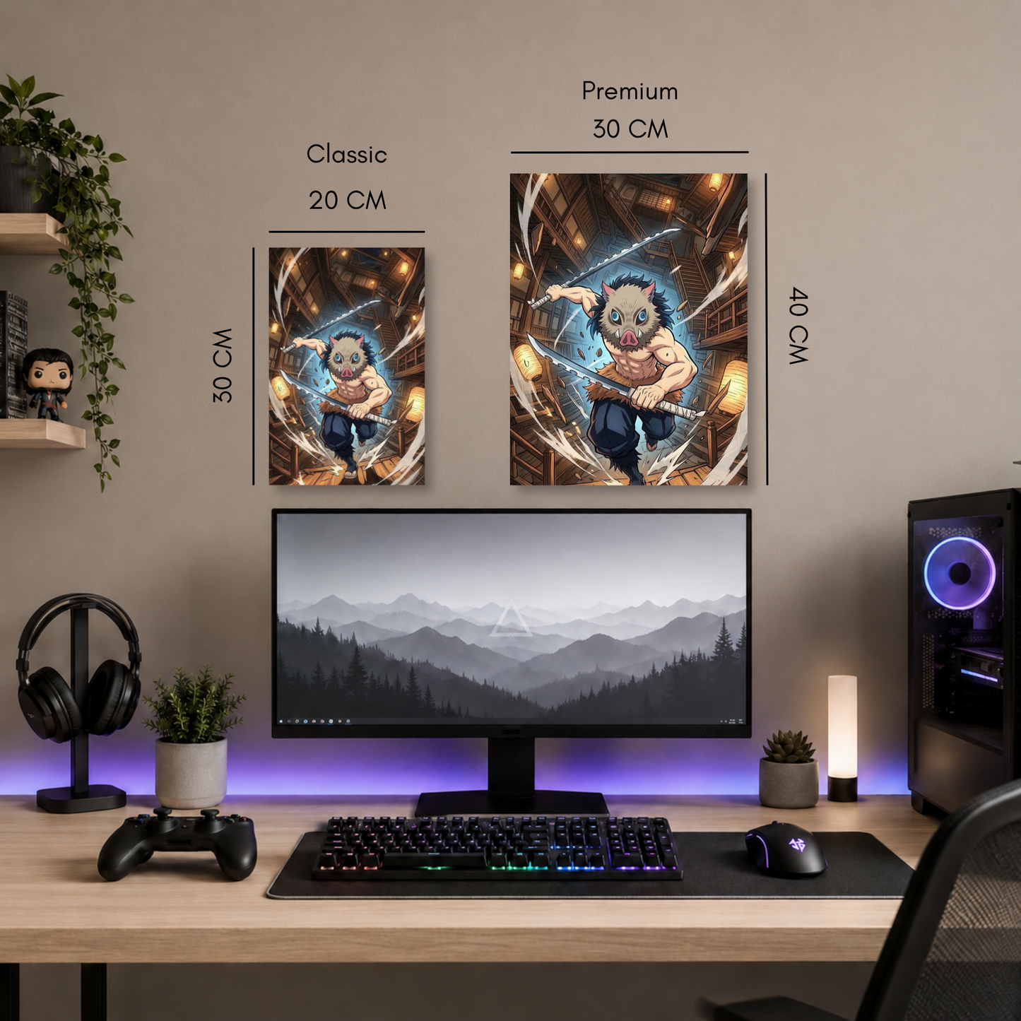 Poster Metalizado Demon Slayer Diseño 8 - Cuadro Decorativo Anime en Aluminio