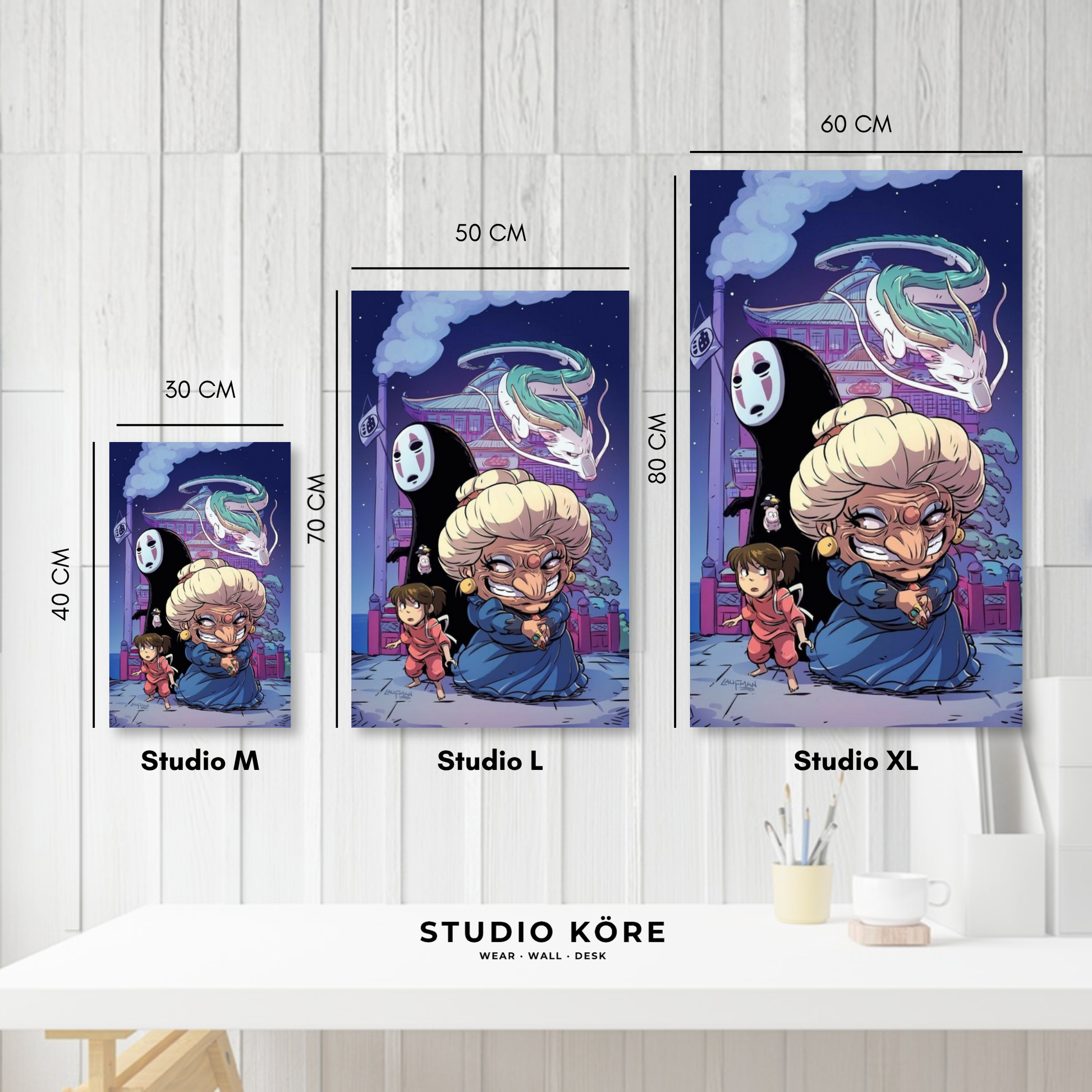 Cuadro decorativo vinilo adhesivo Studio Ghibli diseño 12