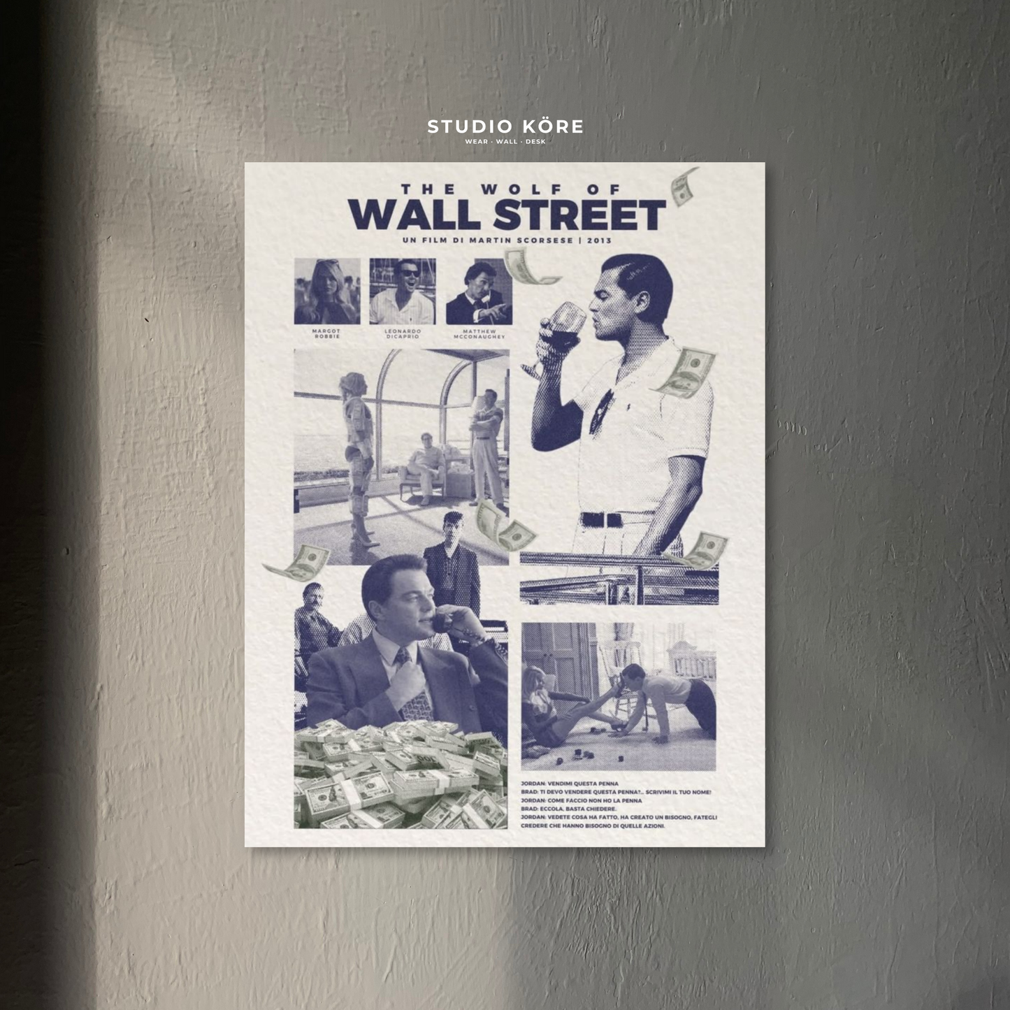 Cuadro Lobo Wall Street Vol1 Decorativo Premium