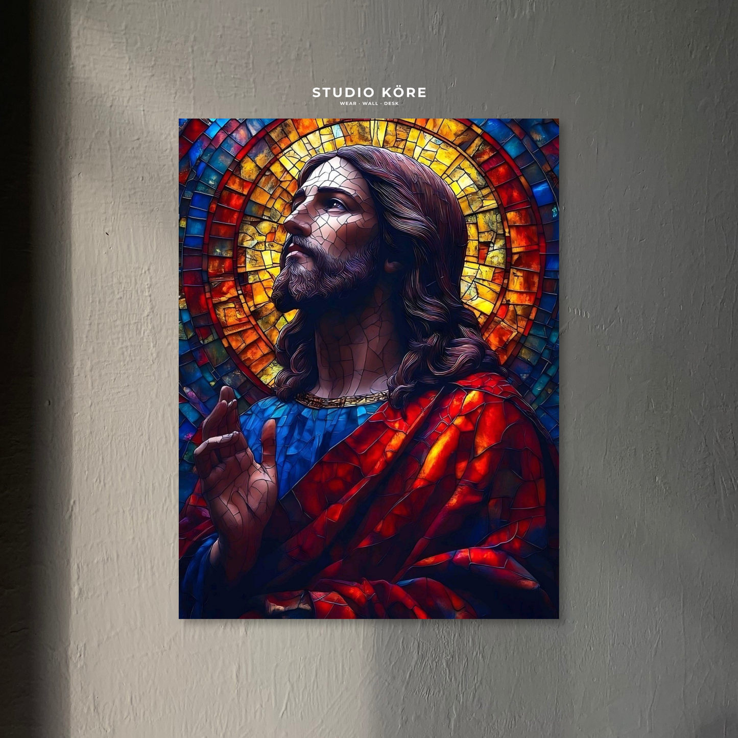 Cuadro Cristo Luz de Vitral Decorativo Premium