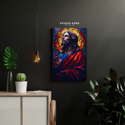 Cuadro Cristo Luz de Vitral Decorativo Premium