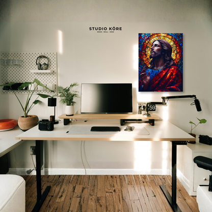 Cuadro Cristo Luz de Vitral Decorativo Premium
