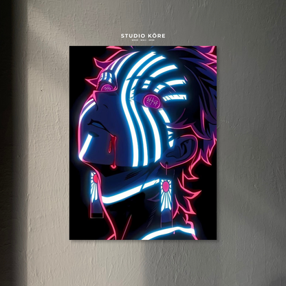 Cuadro Demon Slayer Akaza Neón Decorativo Premium