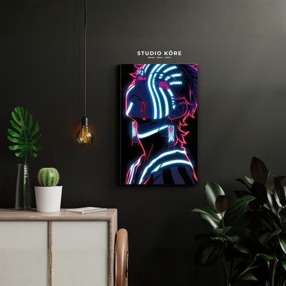 Cuadro Demon Slayer Akaza Neón Decorativo Premium