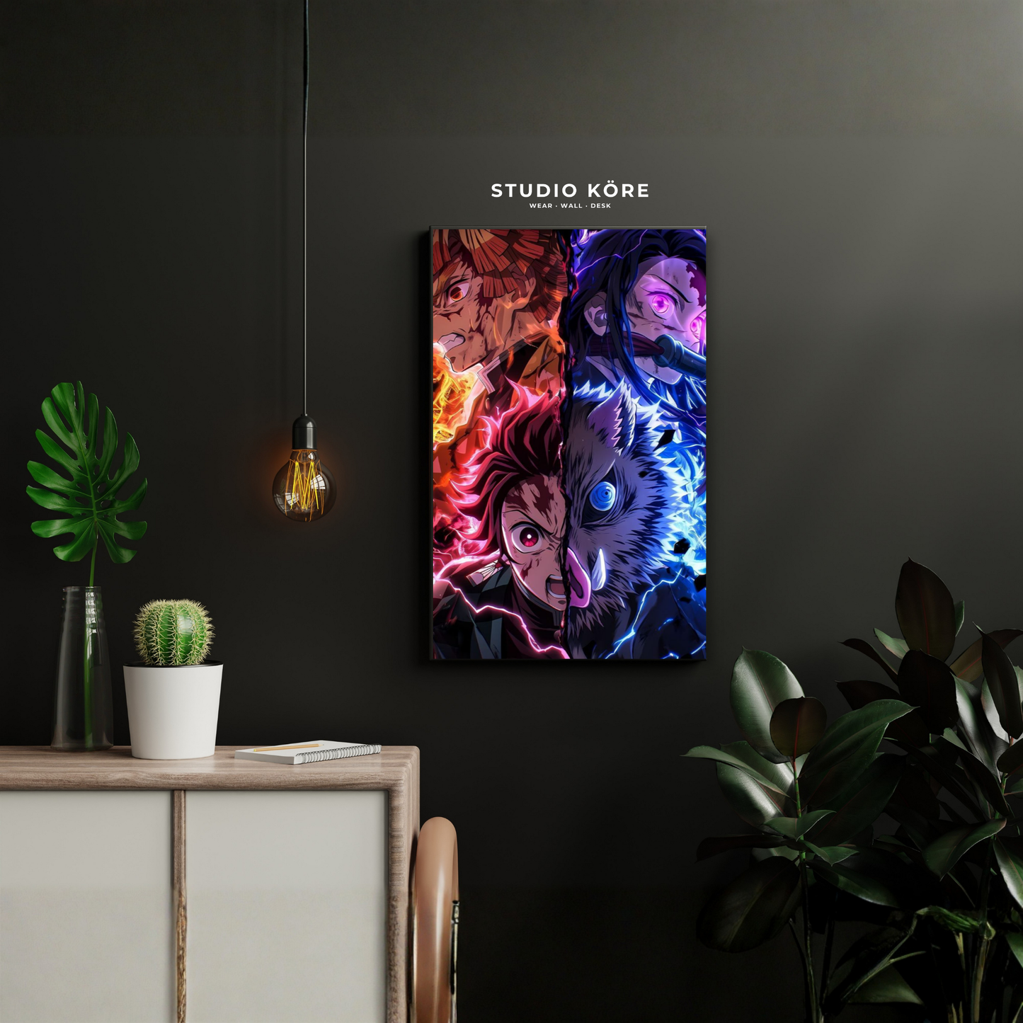 Cuadro Demon Slayer Choque de Elementos Decorativo Premium