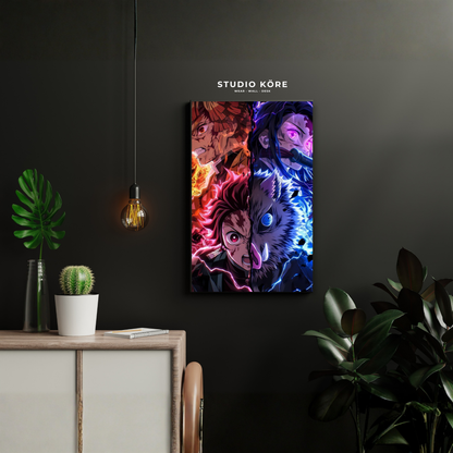 Cuadro Demon Slayer Choque de Elementos Decorativo Premium