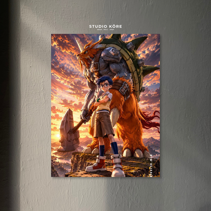 Cuadro Digimon Joe y Zudomon Decorativo Premium