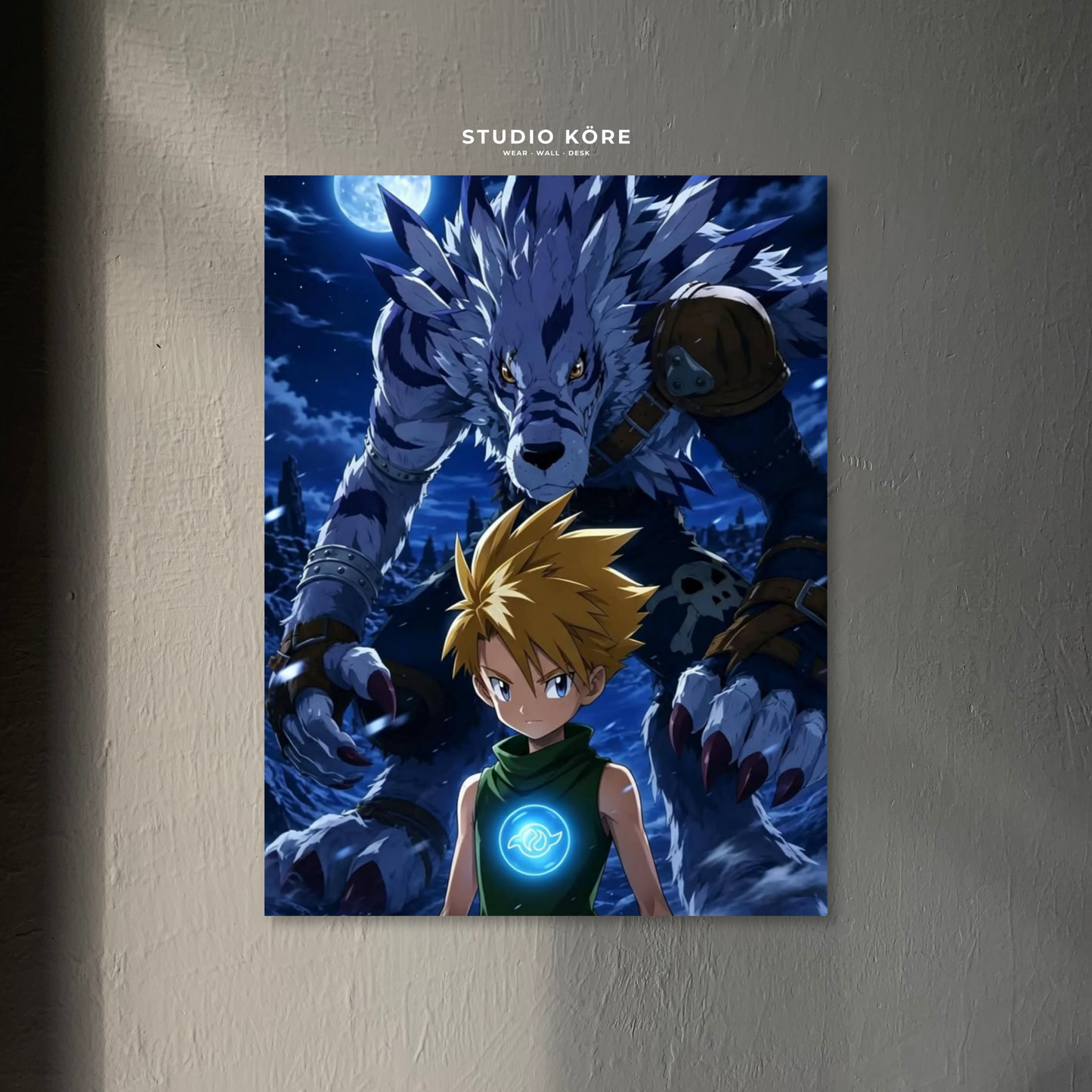 Cuadro Digimon Matt y WereGarurumon Decorativo Premium