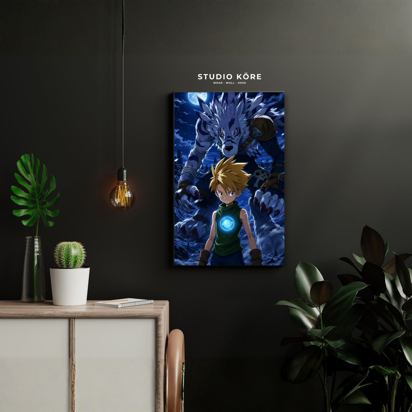 Cuadro Digimon Matt y WereGarurumon Decorativo Premium