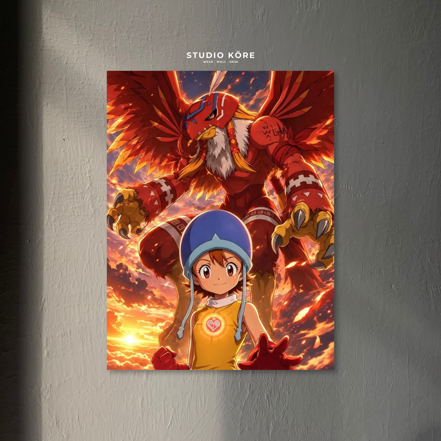 Cuadro Digimon Sora y Garudamon Decorativo Premium