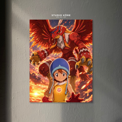 Cuadro Digimon Sora y Garudamon Decorativo Premium