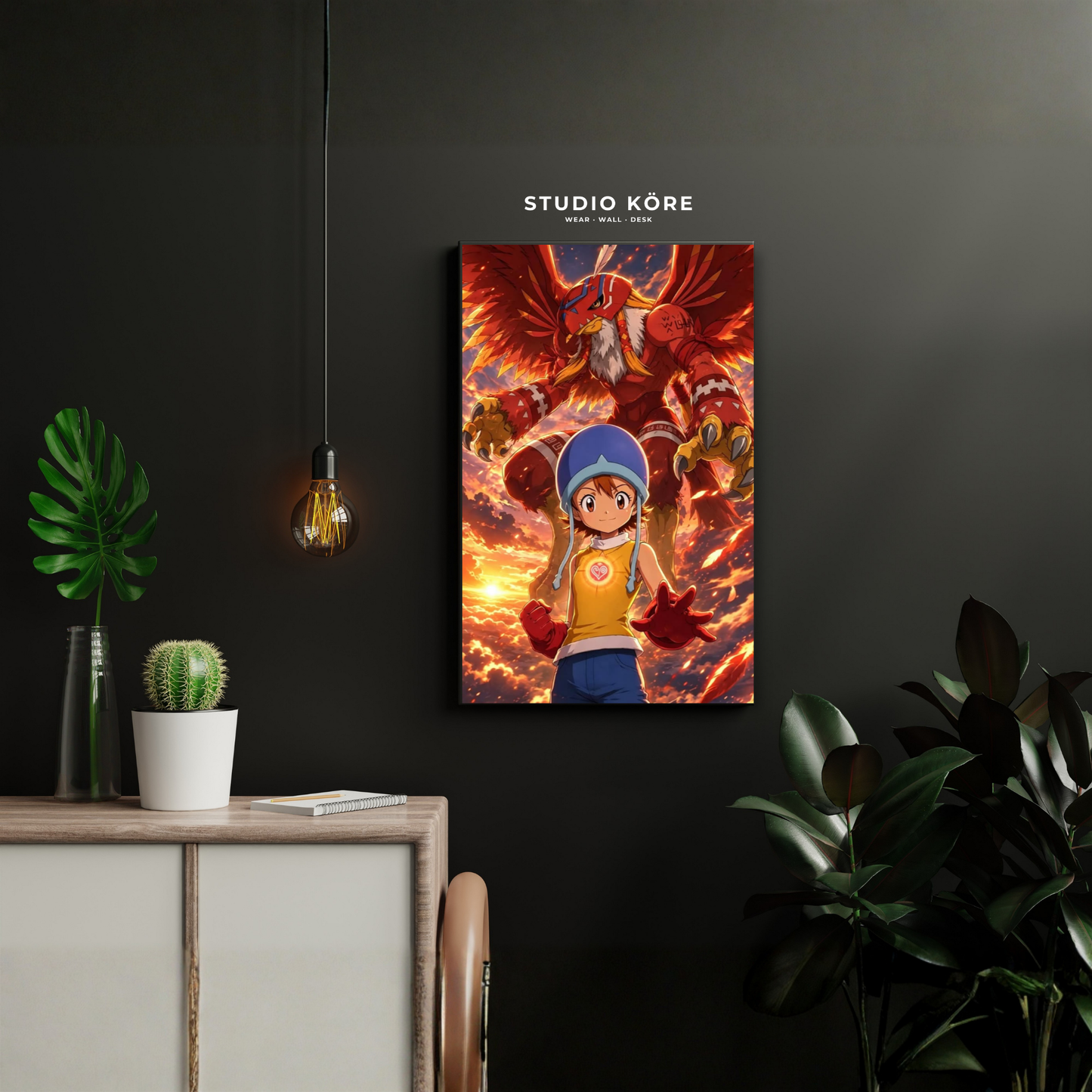Cuadro Digimon Sora y Garudamon Decorativo Premium