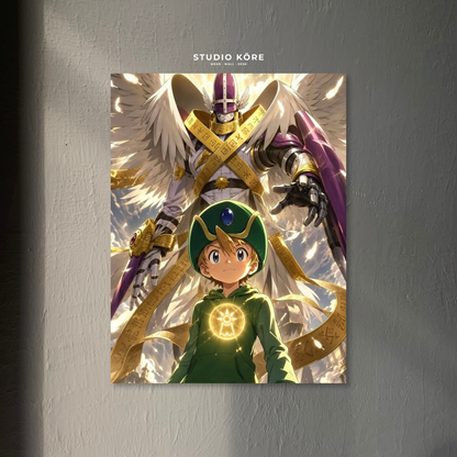 Cuadro Digimon T.K. y MagnaAngemon Decorativo Premium