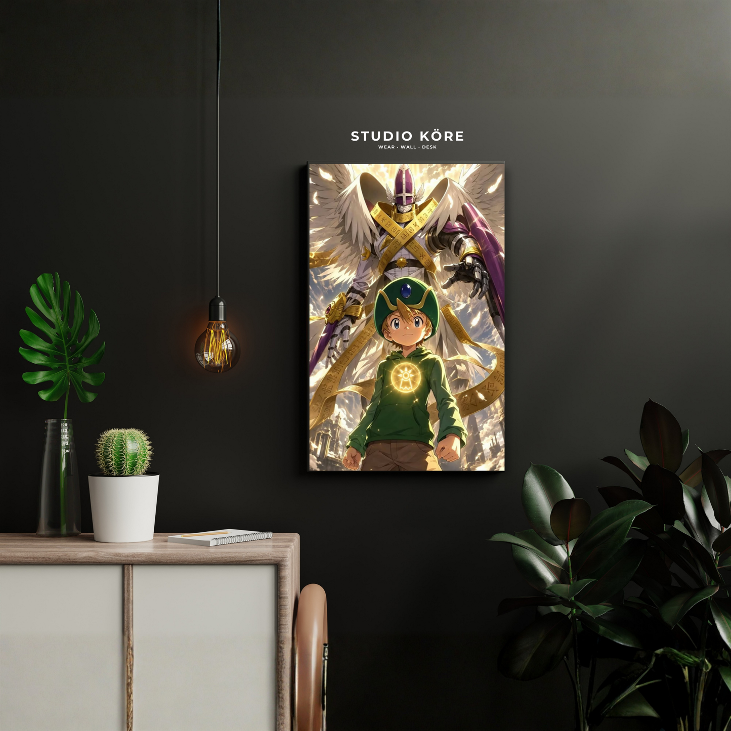 Cuadro Digimon T.K. y MagnaAngemon Decorativo Premium