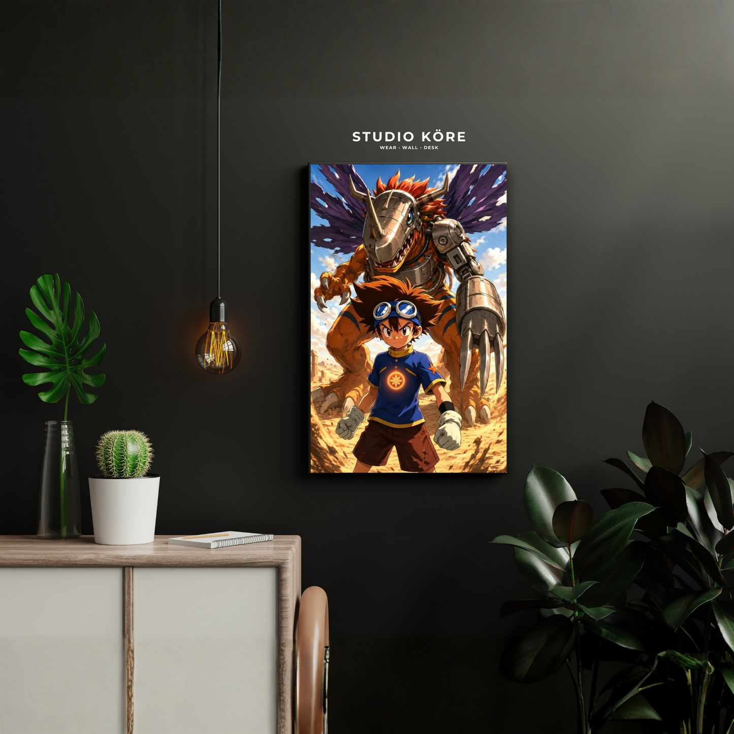 Cuadro Digimon Tai y MetalGreymon Decorativo Premium