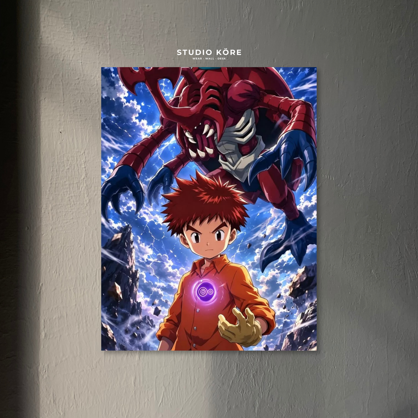 Cuadro Digimon Tamers Takato y Growlmon Decorativo Premium