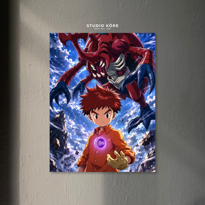 Cuadro Digimon Tamers Takato y Growlmon Decorativo Premium