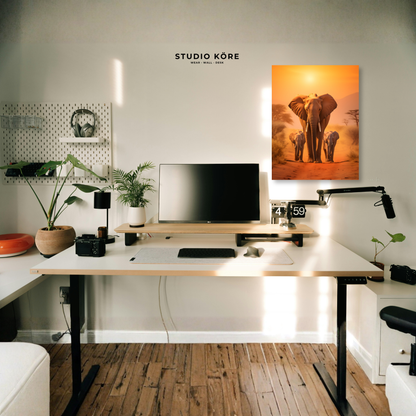 Cuadro Elefante al Atardecer Decorativo Premium