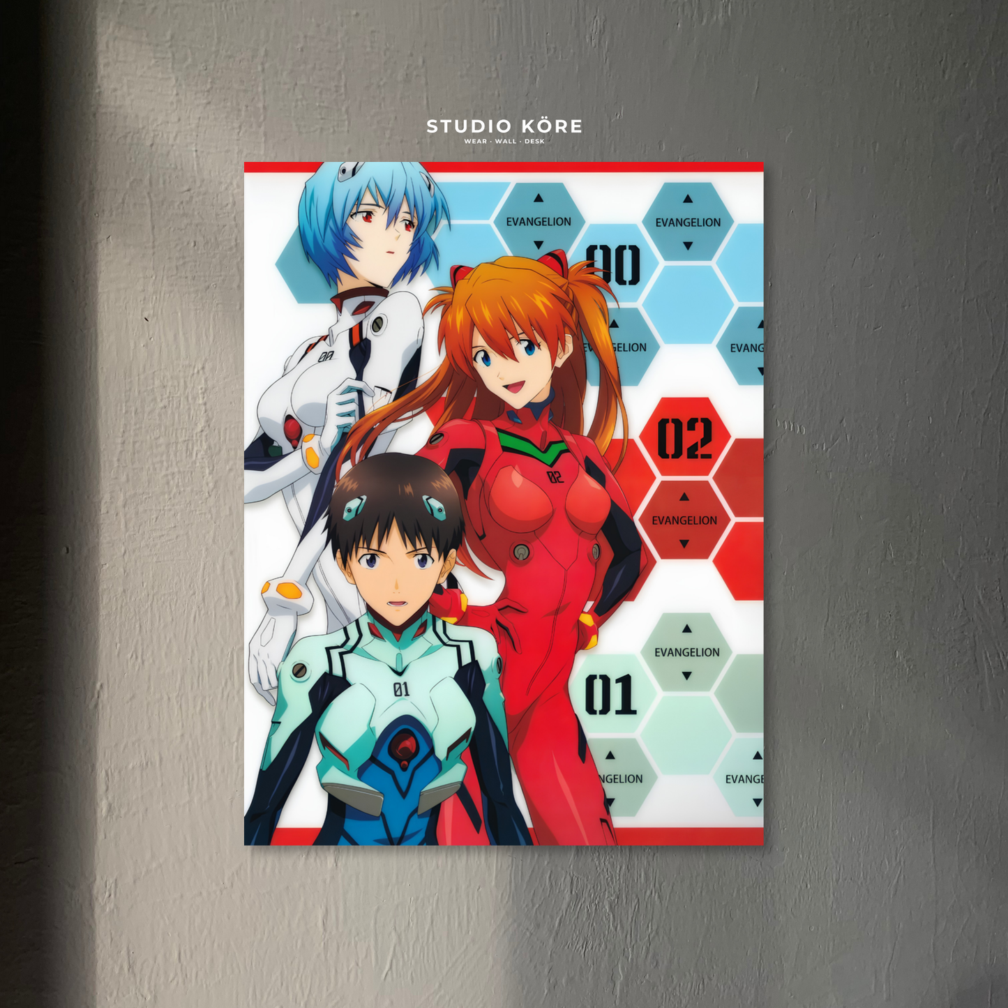 Cuadro Evangelion Unidades 00 01 y 02 Decorativo Premium