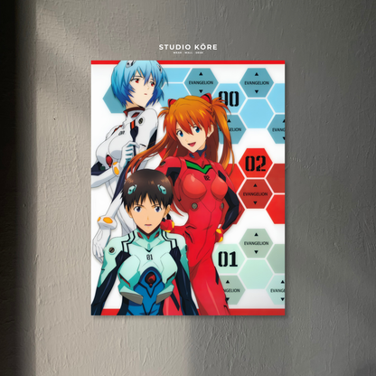 Cuadro Evangelion Unidades 00 01 y 02 Decorativo Premium
