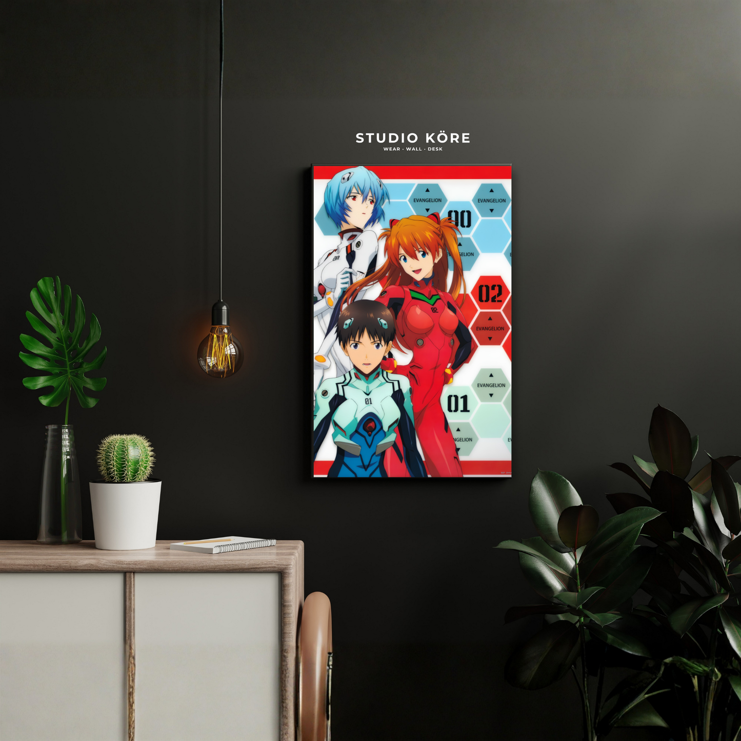 Cuadro Evangelion Unidades 00 01 y 02 Decorativo Premium