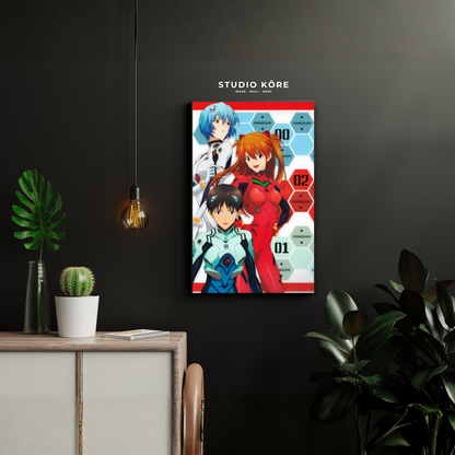 Cuadro Evangelion Unidades 00 01 y 02 Decorativo Premium