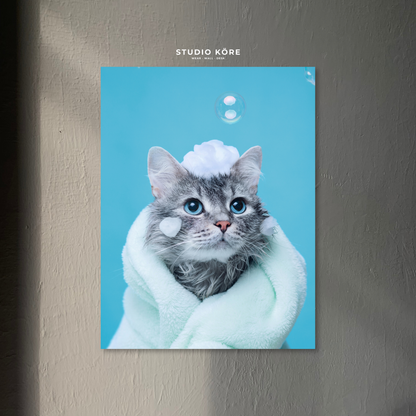 Cuadro Gato Azul Decorativo Premium