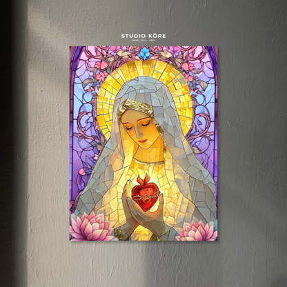Cuadro Inmaculado Corazón de María Decorativo Premium