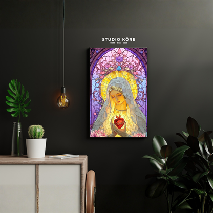 Cuadro Inmaculado Corazón de María Decorativo Premium