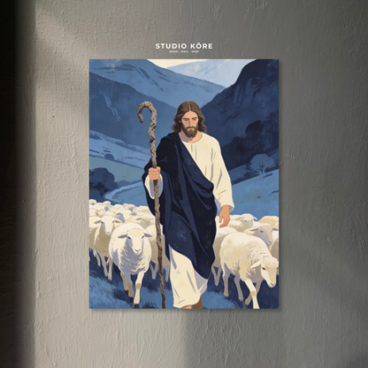 Cuadro Jesús Buen Pastor Decorativo Premium