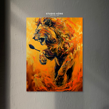 Cuadro León Abstracto Decorativo Premium